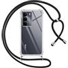 Pnakqil Cover per Realme 14x 5G/C75 4G con Cordino, Trasparente Custodia con Laccio Tracolla Cellulare Girocollo Collana Protettiva per Realme 14x 5G/C75 4G 6.67, Nero