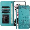 Jeffene Custodia Portafoglio Libro Cover per iPhone 16e(SE4)(6.1 Pollici),Flip Magnetica Antiurto con Porta Carte,Funzione Stand,Gatto Carino - Pelle PU Premium,Protezione 360°,(blu)