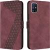OKZone Cover per Samsung Galaxy M51/F62/M62, Custodia in Pelle Samsung M51/F62/M62, Cover a Libro Galaxy M51/F62/M62 Magnetica Portafoglio Folio PU Pelle Flip Caso con Wallet Case Cover (Rosso)