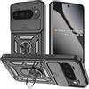 Yutwo Cover per Google Pixel 10 Pro XL 5G, Custodia per Google Pixel 9 Pro XL 5G Antiurto Scorrevole Protezione Fotocamera Custodia con 360°Rotante Anello Supporto Cover, Nero
