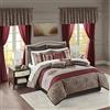 Madison Park Biancheria da letto di lusso per tutte le stagioni, lenzuola, cuscini decorativi e tende, mantovana, poliestere, rosso medaglione, Cal King (264 x 233 cm)