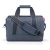 Reisenthel allrounder M herringbone dark blue - Borsa da viaggio con apertura a zip e gancio in metallo integrato, 6 tasche interne per un pratico stoccaggio