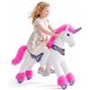 PonyCycle Avanzato Modello Y Unicorno Cavalcabile per Bambini da 4 a 7 Anni, con Freno, Unicorno Cavalcabile con Ruota, Peluche Rosa Meccanico da Cavalcare, Regalo di Compleanno per Bambine - Y452