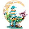Joollurm Mini Set Mattoncini da Costruzione Cinesi, Kit di Alberi di Ciliegio Bonsai, Palazzo della Luna con Sakura Giappone Botanical Architecture per Adulti e Adolescenti Regalo 14+ (4288 Pezzi)