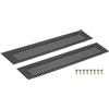 QUARKZMAN Griglia Aerazione, 2Pz 250 x 50mm Griglia D'aria Alluminio Rete Lega Alluminio con Vite, Griglia di Ventilazione Rettangolare Decorative per Armadio Porta (Nero)