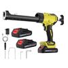 viemylu Pistola per Calafataggio,cartucce 300ml, 4 Velocità Regolabili 0-196mm/min,Anti-Gocciolamento, Luce LED 450LM,Sigillante Professionale per Silicone, Colla, Vetro, 2 batterie
