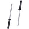 SKIR'CO 200 rivetti ciechi verniciati, 3,2 x 16 mm, rivetti ciechi in alluminio, DIN 7337, testa a cupola, mandrino in acciaio, rivetti pop (colore grigio marrone RAL 8019)