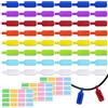 AMFUN 48 pezzi Etichette per Cavidi Grandi Dimensioni, Etichette e Tag Multicolore per Fili, Segnacavi Elettrici, Adesivi per Organizzare i Cavi e Distinguerli, Riutilizzabili
