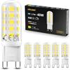 DiCUNO Lampadina LED G9 Dimmerabile 2.7W, Equivalente a 40W Alogena, Bianco Freddo 5000K, 440 Lumen, Base in Ceramica, 230V, Attacco G9 LED per Soggiorno Cucina Camera, 6 Pezzi
