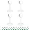 QUARKZMAN 4pz 0,98 Pollici Supporto Asta Tenda, Presa Flangiata per Tubo Montare al Soffitto, Supporto Asta Armadio in Acciaio Inossidabile con Viti, Bianco