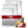 HAOZHENF Set di 3 Tagliere in Titanio per Cucina, Tagliere in Acciaio Inox Alimentare, Aenza BPA, Taglieri da Cucina DoppioLato per Carne - Ideale per Carne, Verdure e Frutta (39×28 cm + 29×20 cm + 25×15 cm)