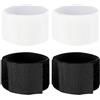 JCKD Set di 4 protezioni per gambe antiscivolo, con chiusura in traspirante, unisex, per adulti, uomini, donne e bambini, per ciclismo e corsa (nero/bianco)