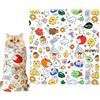Rieoany Fascia per Toelettatura Gatti, Fascia per Gatti in Tessuto Autoadesivo Multifunzionale, Borsa Toelettatura Gatto, Anti-Morso, Anti-Graffio, Motivo Graffiti, per Tagliare Le Unghie del Gatto