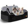 trhillsbrad Seggiolino per cani fino a 25 kg, 2 guinzagli di sicurezza regolabili con clip, cuccia per cani di piccola taglia, completamente rimovibile e lavabile, con 2 tasche portaoggetti (nero)