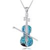 HUKKUN Collana per violino turchese in argento sterling, regalo per donne che amano la musica