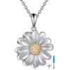YFN Daisy fiore collana regalo per donne ragazze argento sterling, normal, Argento sterling, Nessuna pietra preziosa