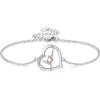 URONE Braccialetto da ginnastica in argento Sterling 925, con ciondolo a forma di cuore, regolabile, da donna