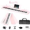 TERENCE Pianoforte Digitale 88 Tasti Tastiera Dinamica Pesata 2 x 15W di Altoparlanti Pannello di Controllo Tattile Funzione di registrazione video Supporto per Cuffie e Altoparlanti Esterni Rosa