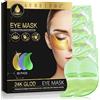 Satificer 30 paia Aloe vera Patch oculari,Patch oculari in idrogel,lenitivo e idratante Maschera Occhi,Migliora l'aspetto della zona perioculare,Per uno sguardo più riposato e luminoso(Verde)