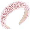 TRIXES Fascia per capelli rosa con perline - Accessorio moda da donna - Perla con perline