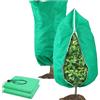 BSITSSS 2 Pezzi Tessuto Non Tessuto per Piante 80 x 120 cm, Verde Cappuccio Protezione Piante, Copertura Piante Inverno con Cerniera e Cordoncino per Prevenire Insetti Neve e Freddo