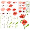 FINGERINSPIRE Stencil a strati con papavero 30 x 30 cm, riutilizzabile, modello per disegno di papaveri e fiori di campo, fai da te, decorazione floreale, stencil per pittura su legno, pareti, tessuti