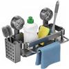 Alyxen Organizer per Lavello,Portaoggetti Multifunzionale da Cucina con Vaschetta di Raccolta, Porta Strofinacci Rimovibile e Contenitore Portaoggetti, Supporto Spugna a Ventosa da Cucina