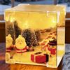 Giugio Luce Notturna di Natale, Lampada da Specchio Cubo di Natale Fai da Te, Lampada da Specchio Babbo Natale, Kit di Costruzione Luce Notturna Fai da Te, Lampada da Tavolo Fatta in Casa per Camera