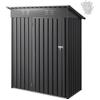VEVOR Casetta da Giardino in Metallo 153,3 x 87,6 cm, Capanno da Giardino per Esterni, Porte Chiudibili a Chiave, Casetta da Giardino con Tetto Spiovente, per Organizzare Attrezzi, Biciclette, Grigio