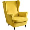 Mingfuxin Wingback, set di 2 coprisedia elasticizzati per sedia ad ala e divano, fodera rimovibile in velluto per poltrona, protezione per mobili, per soggiorno, camera da letto, hotel