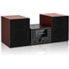 WISCENT Vintage Bluetooth Micro HiFi Systems - Impianto stereo per casa, lettore CD, con streaming audio Bluetooth, radio FM, porta USB, Aux-in (Bordeaux)