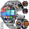 LIGE 1000mAh Batteria Smartwatch Uomo Militare, 1.7'' Orologio Smart Watch con Chiamata Bluetooth, Torcia LED Orologio Fitness, 100+ Modalità Sportive, 24H Cardiofrequenzimetro Sonno, IP68 per Android iOS