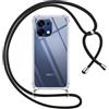 Pnakqil Cover per Oppo A6 Pro 5G/4G con Cordino, Trasparente Custodia con Laccio Tracolla Cellulare Girocollo Collana Protettiva per Oppo A6 Pro 5G/4G 6.57, Nero
