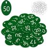 Flintronic Portachiavi Numerati, Targhette Numerate in Plastica, 50 Pezzi | Piccole Impermeabili Con Targhette Identificative, Tag Portachiavi Per Hotel, Scuole, Uffici, Valigie, Negozio, Fabbrica