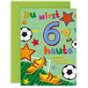 Central 23 Fußball-Geburtstagskarte zum 6. Geburtstag - Geburtstagskarten für Jungen und Mädchen - 6 Jahre alt - Geschenk für Kinder - mit Aufklebern - von