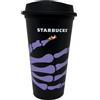 STARBUCKS Tazza da viaggio riutilizzabile con scheletro di Halloween, misura media, 473 ml