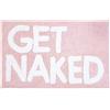 Inshere Get Naked - Tappetino da bagno carino con lettere bianche, divertente tappetino da bagno rosa, decorazione per appartamenti, morbido e assorbente, fondo antiscivolo in peluche, lavabile, rosa,