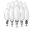 Hellum LED lampadina a candela E14, 2,5W bianco caldo LED con filamento LED da 250 lumen, C35 2700 Kelvin bianco caldo opaco, 207200 confezione da 10 pz.