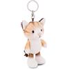 NICI Portachiavi Gatto 10cm Marrone - Delizioso Ciondolo in Forma di Animale in Morbido Peluche con Anello per cordini e Pendenti