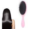 BelleFlair Spazzola per capelli setole di cinghiale rosa, Spazzola paddle per donne e uomini, Spazzola professionale per extension con setole di cinghiale per districare capelli lunghi e spessi