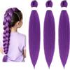 YOUYIKE 3pcs Extension Capelli Viola, 68cm CapelliViola Lunghi Treccia con Elastico Connettori Bambina Tessuto Pre-stiramento Coda Capelli per Cosplay (Viola)