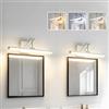 Sytmhoe 2 Pezzi Luci Per Specchio Bagno Con Interruttore Staffa Telescopica 3 Colori Chiari Design, Bianco 12W Appliques Bagno Sopra Specchio, Lampade Illuminazione Led Per Quadri Camera Da Letto