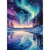 BOWETILE 5D DIY Diamond Painting Art Kits Aurora Fantastica,Kit di Pittura Diamante Paesaggi per Adulti, Quadri Ricamati con Strass di Lago per Principianti, Decorazione Murale per la Casa 30x40cm