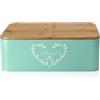 CASA HEAVEN Contenitore Portapane con Coperchio in Bambù, 35x23x13 cm - Conserva Pane Fresco-Grado Alimentare, Design Elegante Verde Menta XXL - Per Pane, Dolci e Snack