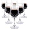 alpina Bicchieri da Vino Plastica Set da 6 - Calici Vino da 200ml - Bicchiere da Vino con Effetto Cristallo - Adatto per Bevande, Vino Rosso e Bianco - Lavabile a Mano - Trasparente