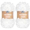 BambooMN JubileeYarn Fun Finger Loops, Gomitolo di filato ad anelli jumbo, in poliestere, da intrecciare con le dita, 100 g/matassa, bianco, 2 pezzi