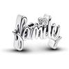 PANDORA Moments Charm Manoscritto della Famiglia in Argento Sterling con Zirconia, Compatibile con Moments, 794250C01