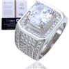 HALUKAKAH Anello Uomo Moissanite D4,0 ct Argento Sterling 925 Placcato Platino con Certificato,Diamanti da Laboratorio Taglio Rotondo Stile Audace a Griffe,per Marito,Fidanzato,Fidanzamenti,Matrimoni