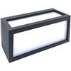 Shop SoftAir Applique lampada parete da esterno bianco ip54 rettangolare moderna per facciata balcone terrazza - garanzia 5 anni (Nero)