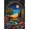 BOWETILE 5D DIY Diamond Painting Art Kits Luna, Kit di Pittura Diamante Fiori per Adulti, Quadri Ricamati con Strass di Paesaggio per Principianti, Decorazione Murale per la Casa 30x40 cm